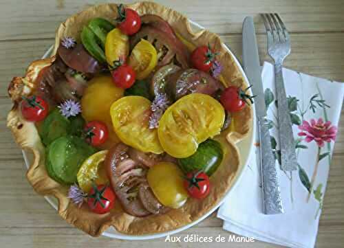 Tarte au parmesan, mozzarella et tomates 