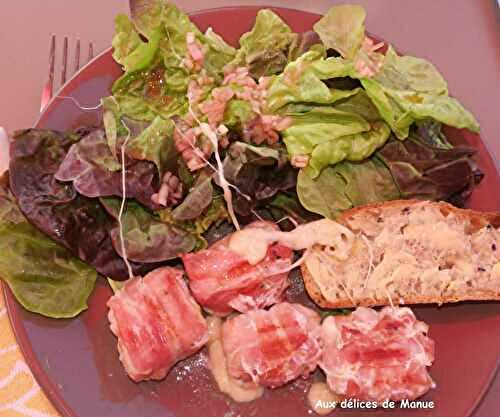 Roulés de dinde à l'abondance et poitrine fumée, à la plancha