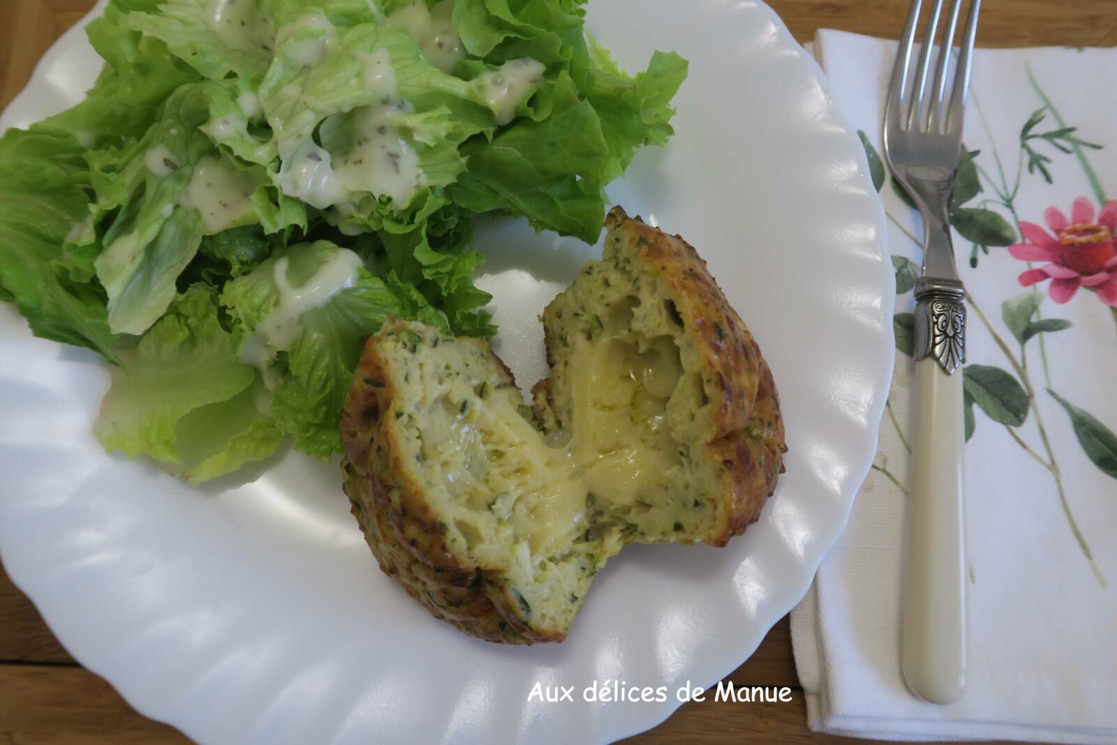 Moelleux à la courgette au coeur coulant de Comté