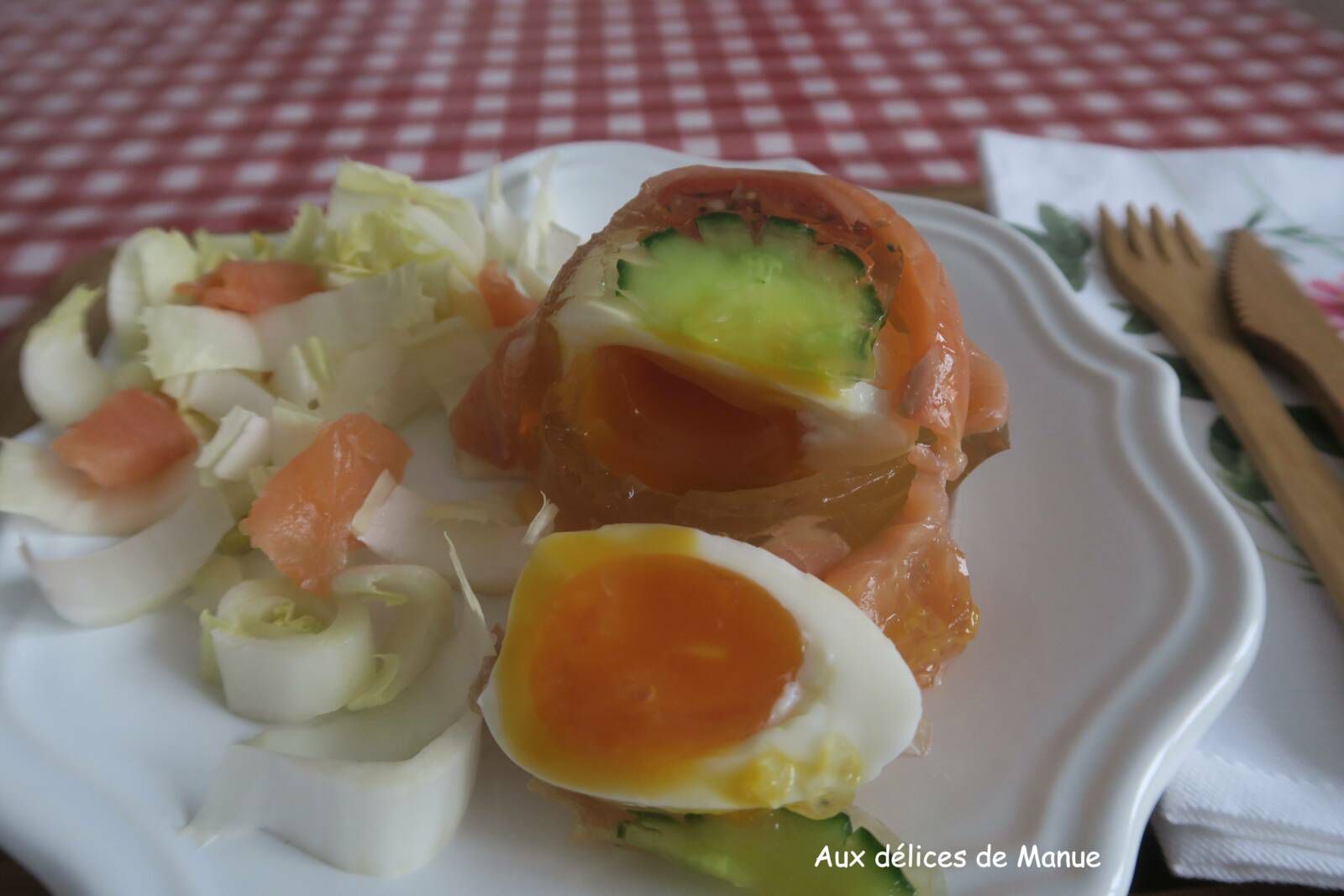 Oeuf mollet en gelée au saumon fumé