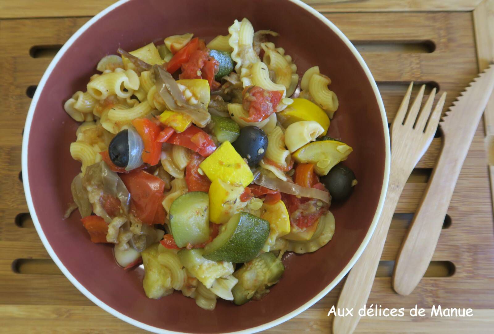 Pâtes en 2 cuissons à la ratatouille