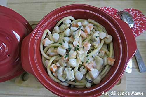 Spaghetti à la crème aux fruits de mer