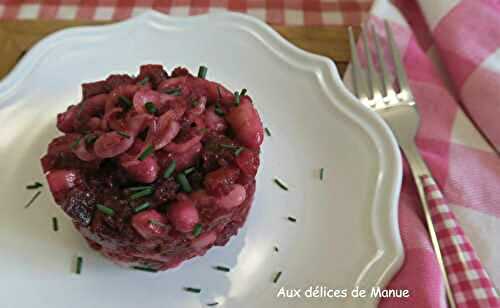 Salade de mogettes de Vendée à la betterave, tomates et concombre (Octobre Rose)