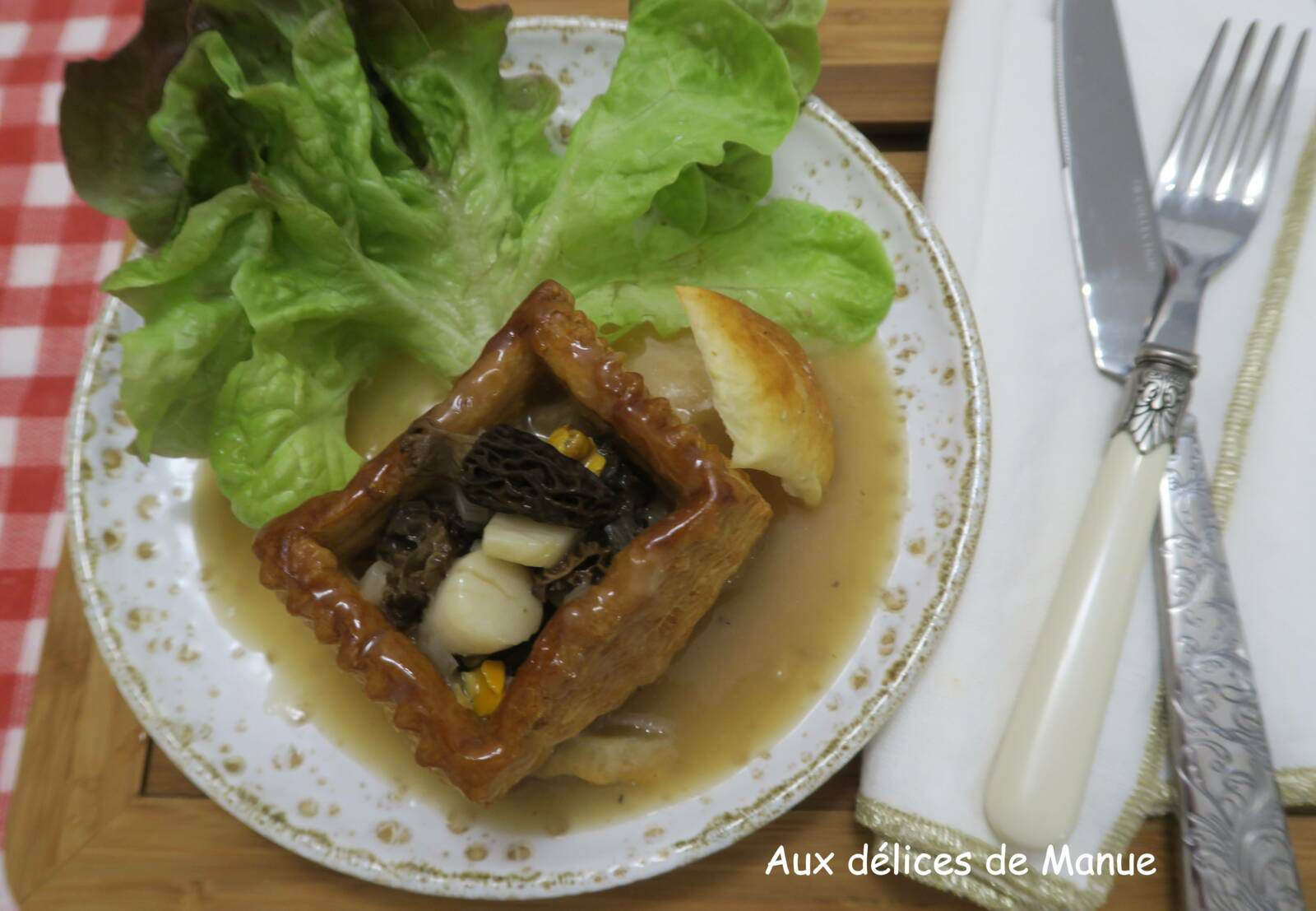 Bouchées aux pétoncles, moules et morilles séchées