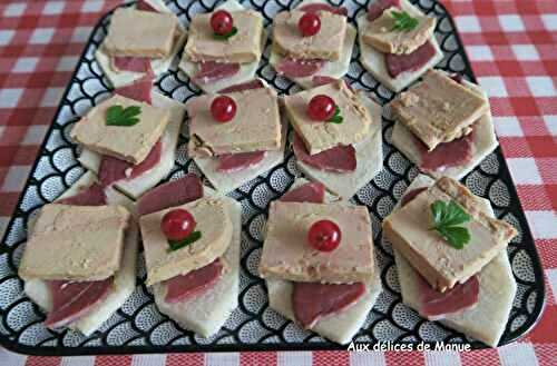 Toasts de foie gras au magret de canard séché