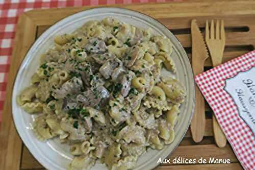 Pâtes à la crème de champignons au parmesan 