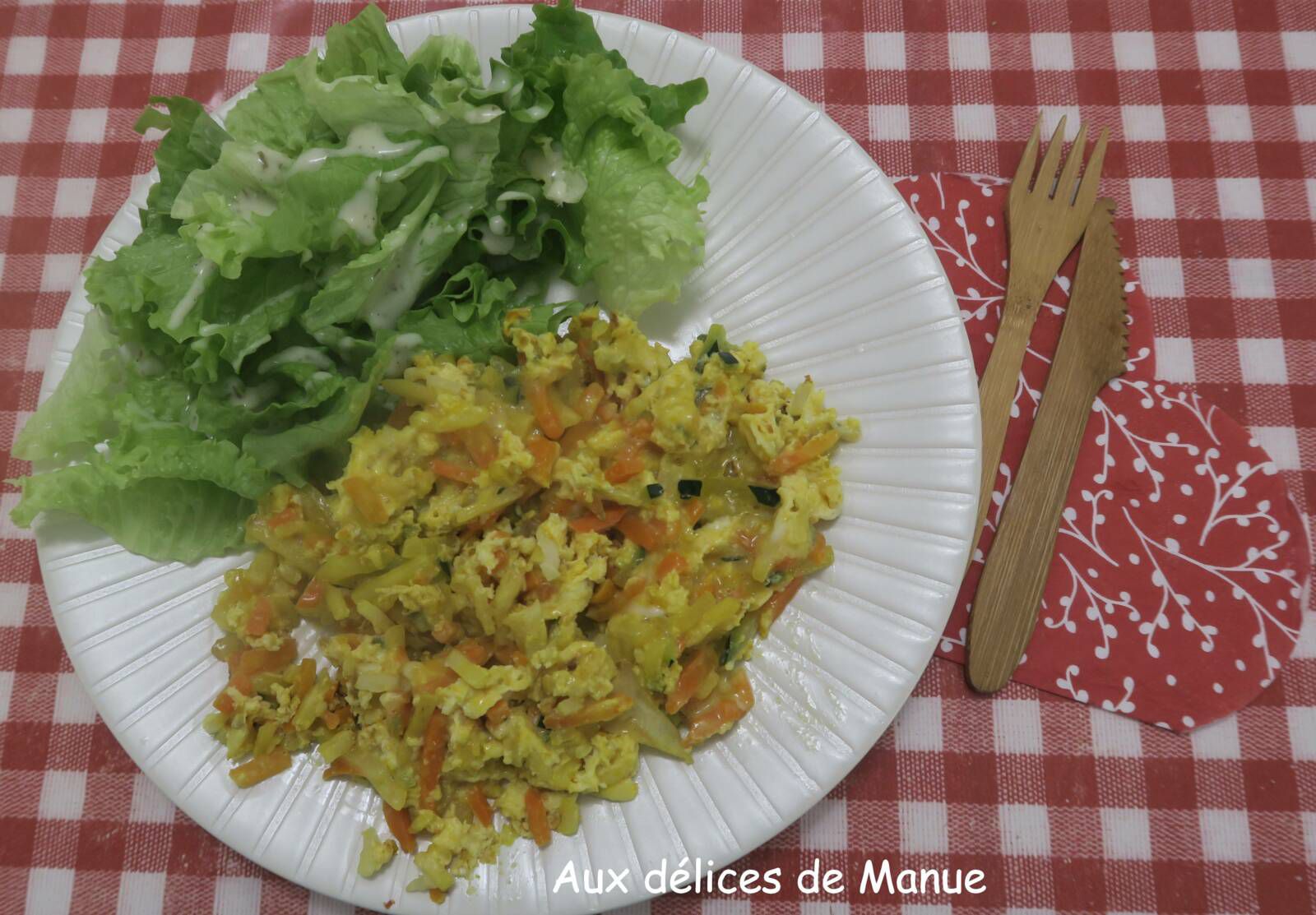 Omelette à la julienne de légumes