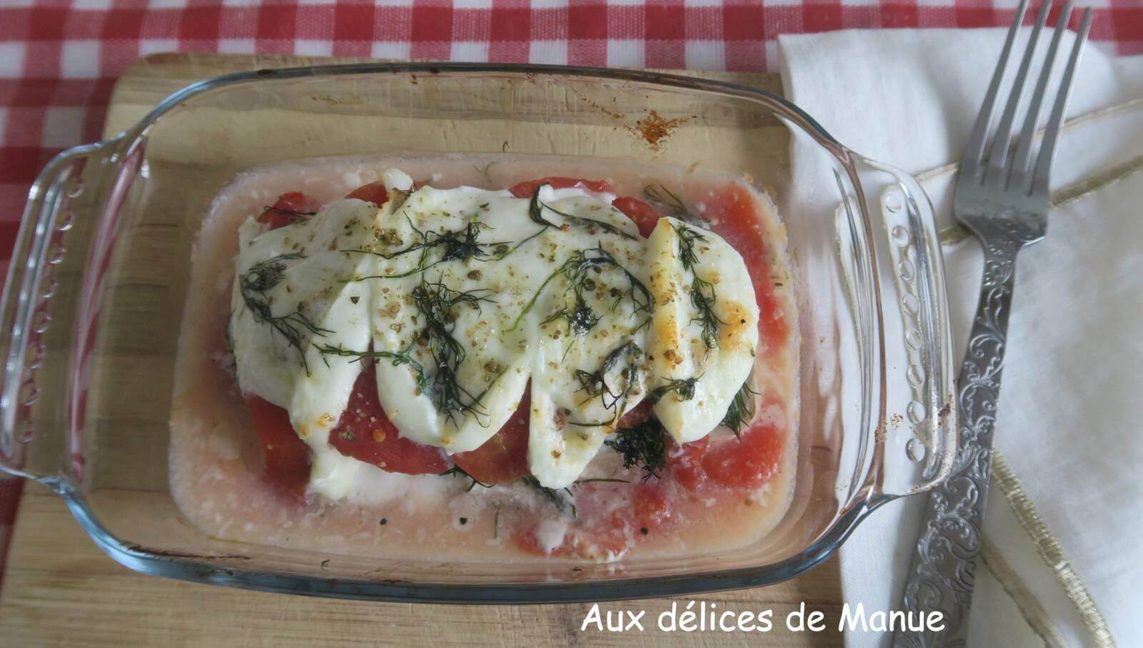 Cabillaud aux tomates pelées et mozzarella 