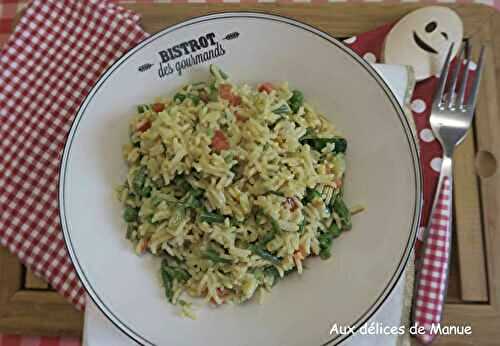 Riz aux petits légumes à la crème au curcuma -light 