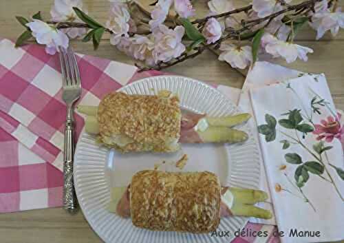 Roulés feuilletés aux asperges blanches, bacon et mozzarella