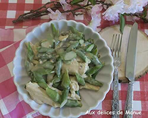 Blancs de poulet aux asperges vertes en sauce crémeuse 