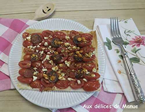 Tartelette fine de feuille filo aux tomates cerises, chorizo et feta à l'Air Frayer ou au four