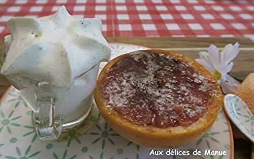 Pamplemousse caramélisé et chantilly à la vanille