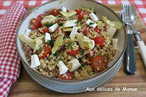Salade de boulgour aux tomates et artichauts 