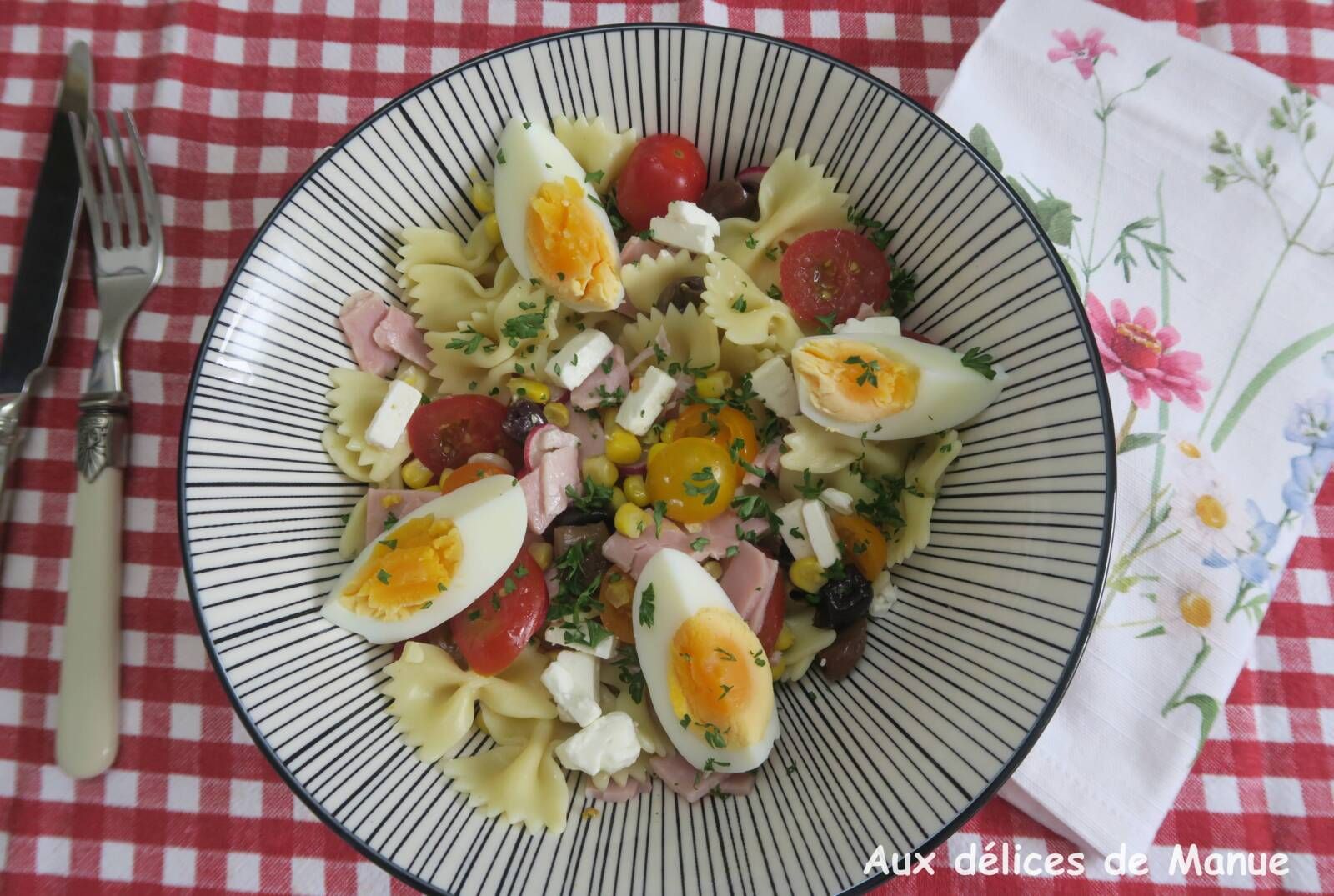 Salade de pâtes complète et gourmande
