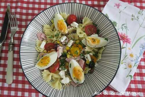 Salade de pâtes complète et gourmande