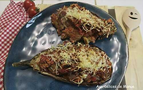 Aubergine farcie au poulet, au Air fryer ou au four