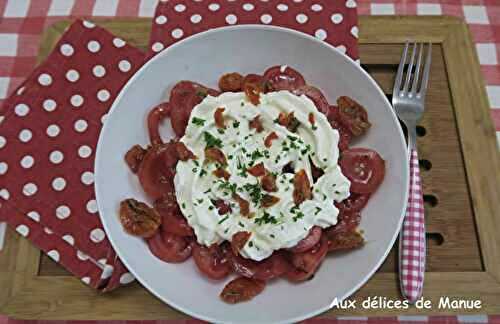 Carpaccio de tomates et chantilly au chèvre frais