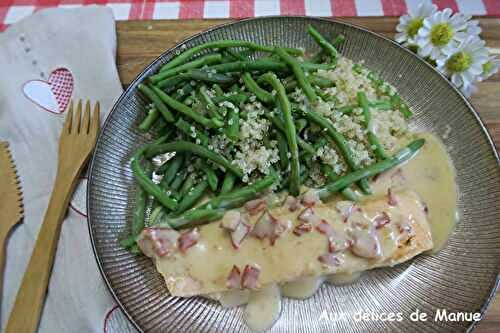 Saumon à la sauce au cidre et chorizo, au Air Fryer ou au four.