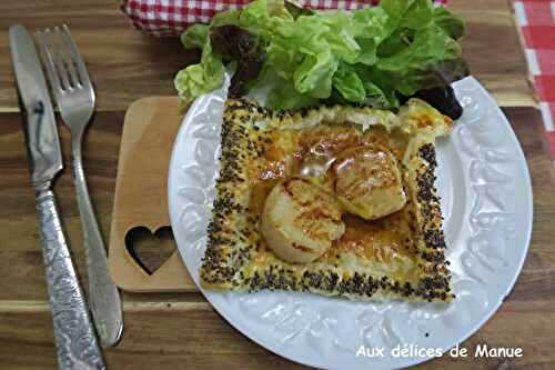 Feuilletés aux noix de Saint-Jacques au beurre citronné 