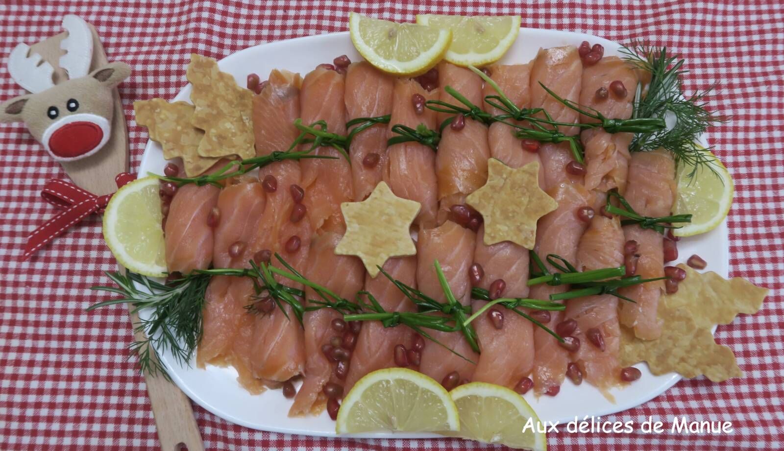 Présentation du saumon fumé Noël 2024