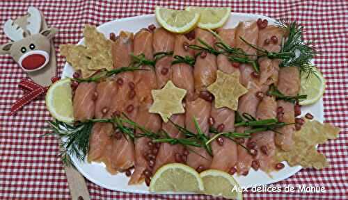 Présentation du saumon fumé Noël 2024