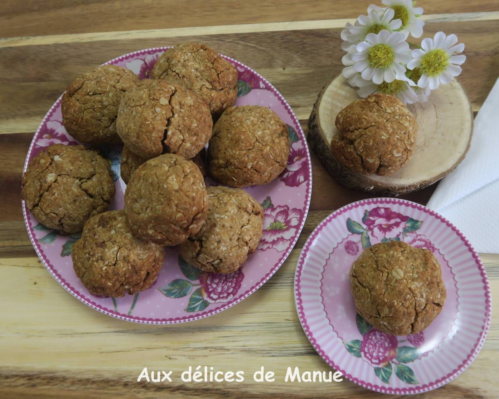 Biscuits à la farine de coco, flocons d'avoine et noix de coco 