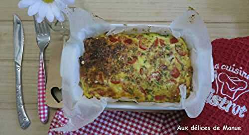 Quiche sans pâte ou flan aux tomates cerises et flocons d'avoine 