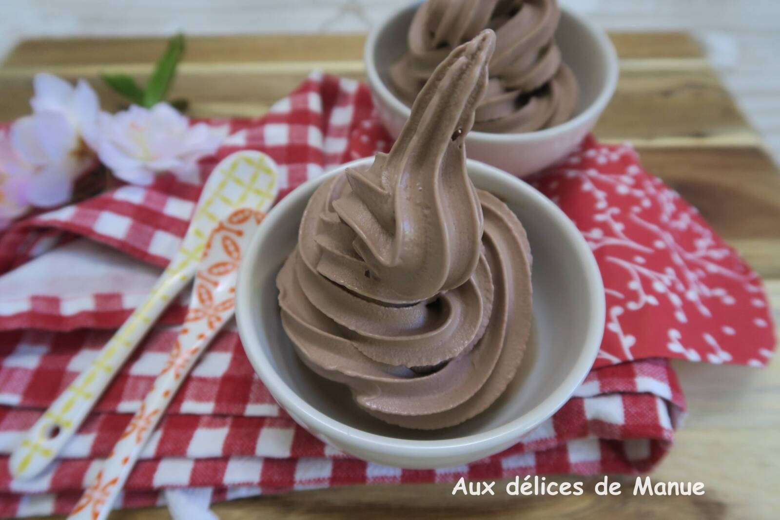 Glace à la crème au chocolat, à la machine à glace