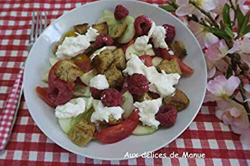 Panzanella aux framboises 