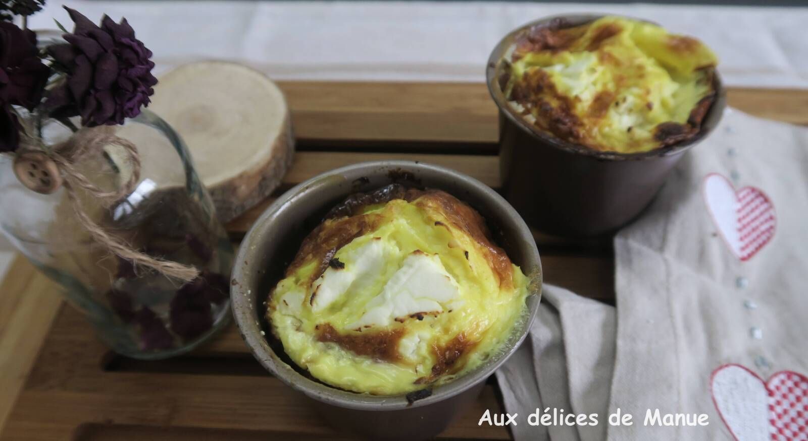 Petit flan de poireau au bacon, flocons d'avoine et chèvre frais, à l'Air Fryer ou au four
