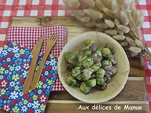 Poêlée de choux de Bruxelles et châtaignes à la crème