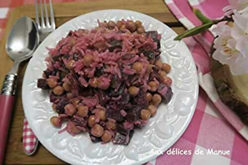 Poêlée rose de pois chiches et riz à la betterave pour Octobre Rose