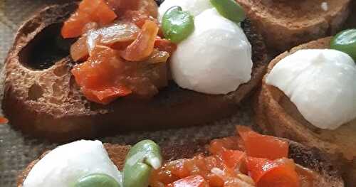 Bruschetta Tomate / Fève / Mozza