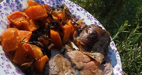 Gigot d'agneau romarin / tomates confites