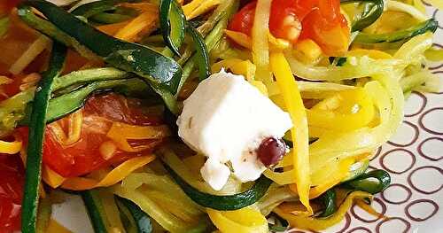 Poêlée de spaghettis courgettes et tomates confites