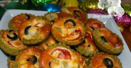 Tartelettes aux légumes verts / tomates / olives noires