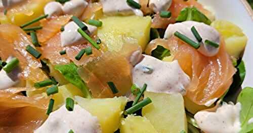 Salade de pommes de terre et saumon fumé