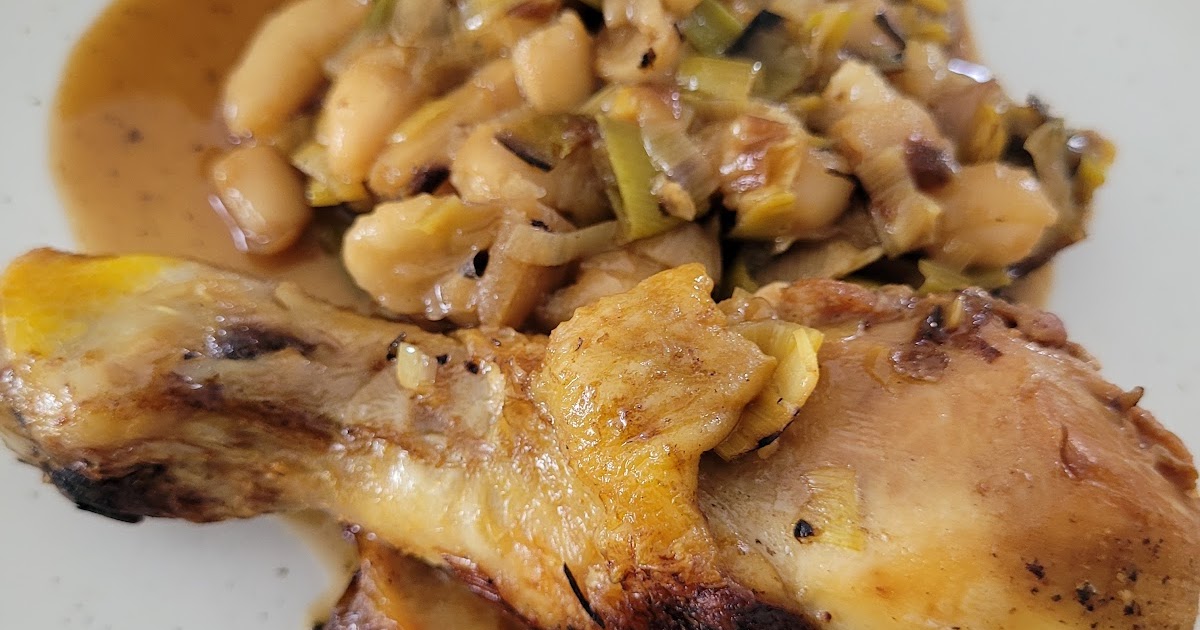 Pilons de poulet haricots en grains / poireaux