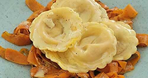 Ravioles aux tagliatelles de carottes