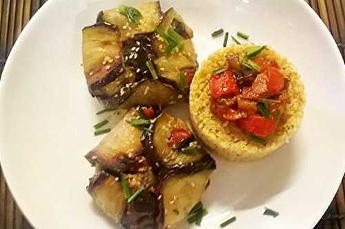 Ratatouille de légumes confits en ballotins d’aubergines