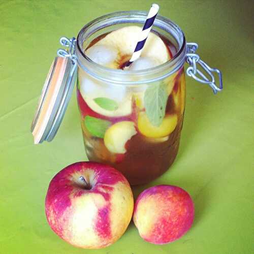 Detox Water ~ Pêche, Pomme et Menthe