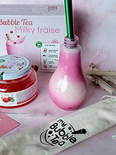 Milky fraise en bubble tea