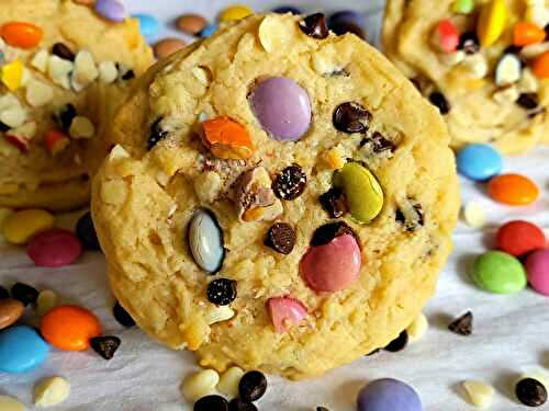 Cookies mascarpone aux 2 chocolats et smarties chocolat blanc