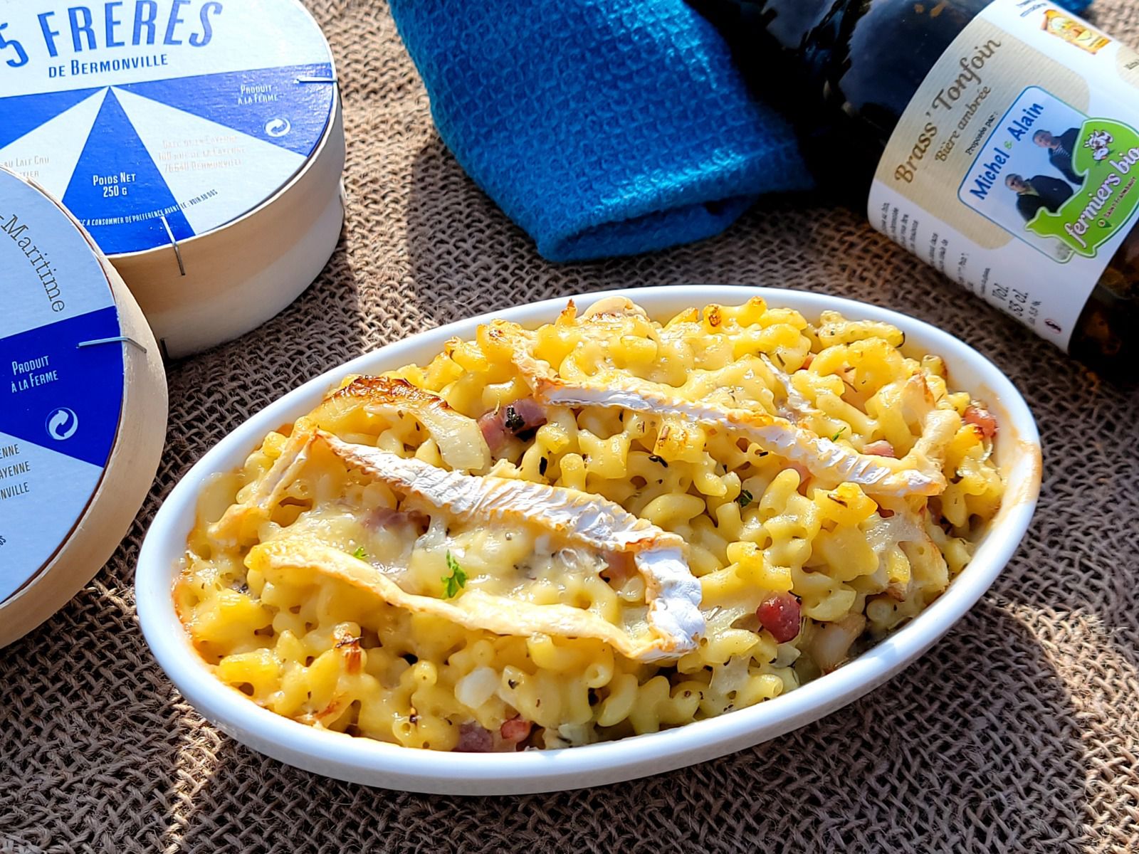 Gratin de pâtes au camembert 