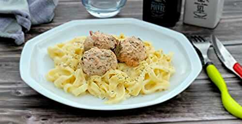 Boulettes de saumon et tagliatelle 