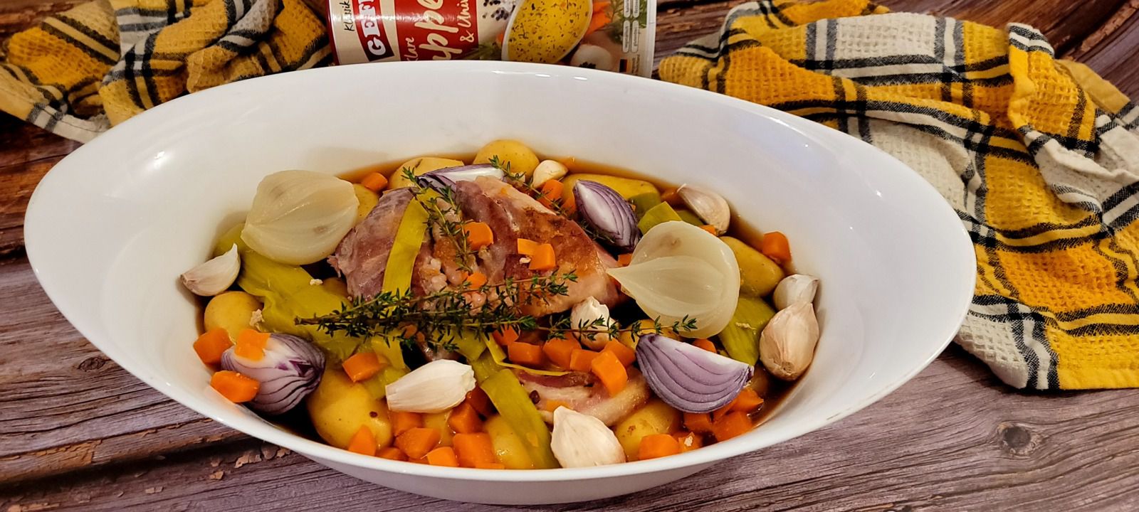 Poitrine cuite et ses petits légumes 