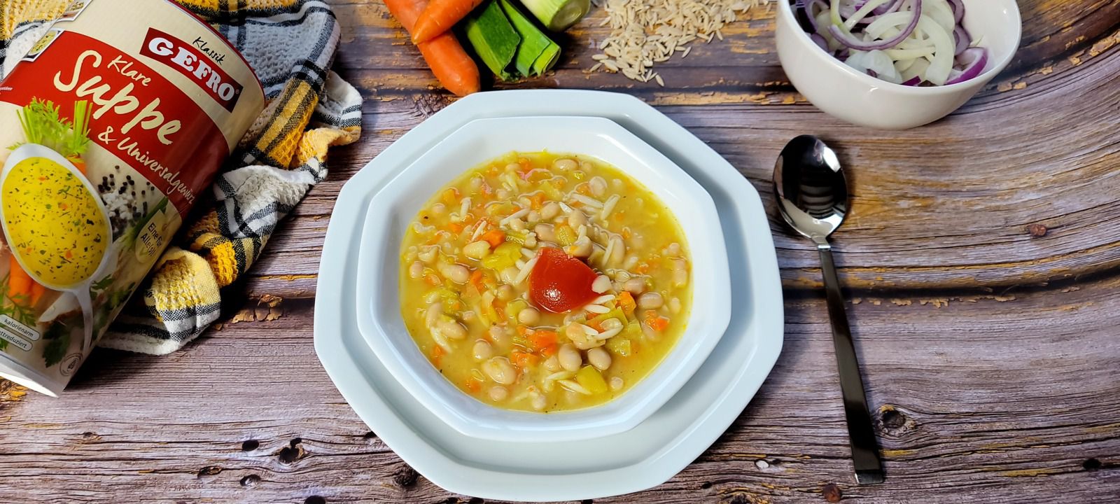 Soupe de pâtes et légumes