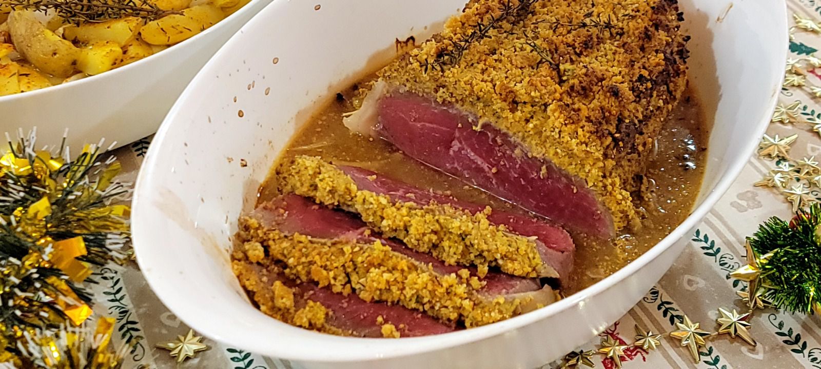 Rôti de boeuf en croûte d'herbes