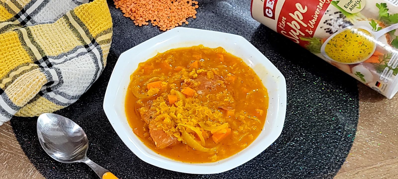 Soupe de lentilles corail au chorizo